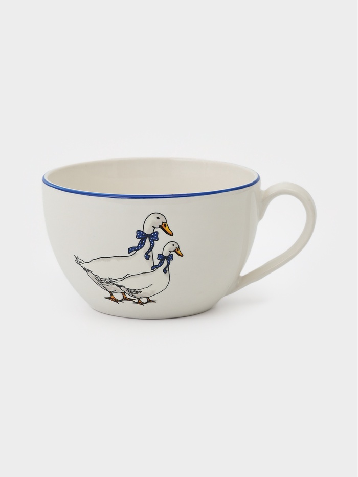 Чашка «Гуси», 300 мл, фарфор, белая - Фото 1