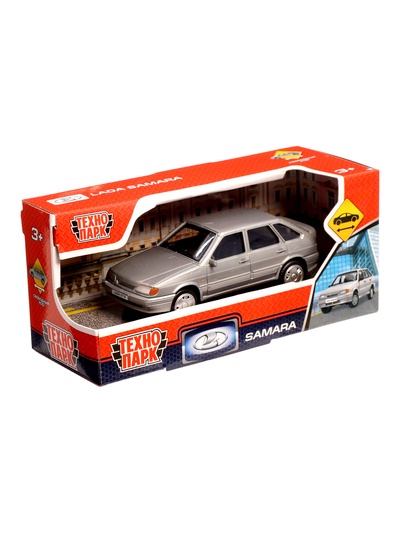 Машинка пластиковая Lada-2114 Samara, инерция, 11 см, серебристая
