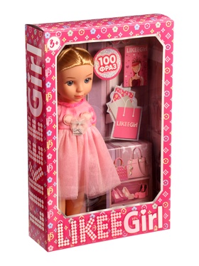 Кукла интерактивная Likee Girl, 30 см, шаинский музыка, 100 фраз