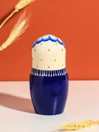 Матрешка "Русская красота", белый платок, 18 см ,5 кукольная, ручная роспись 11006157