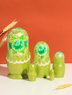 Матрешка дерево «Ирина», зеленая, 18 см, 5 кукольная, ручная роспись - Фото 2