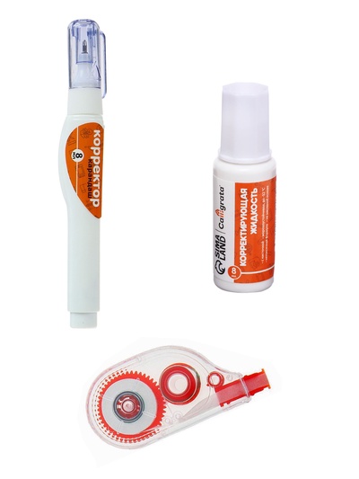 Набор корректоров 3 шт  (лента, с кисточкой, карандаш), Calligrata