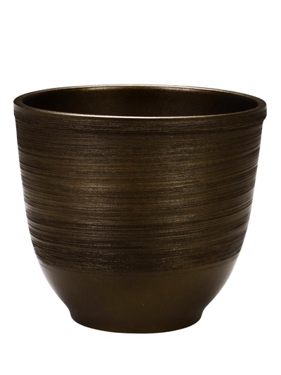 УЦЕНКА Горшок цветочный с поддоном 8л, коричневый керамика, "Черное золото" (М)