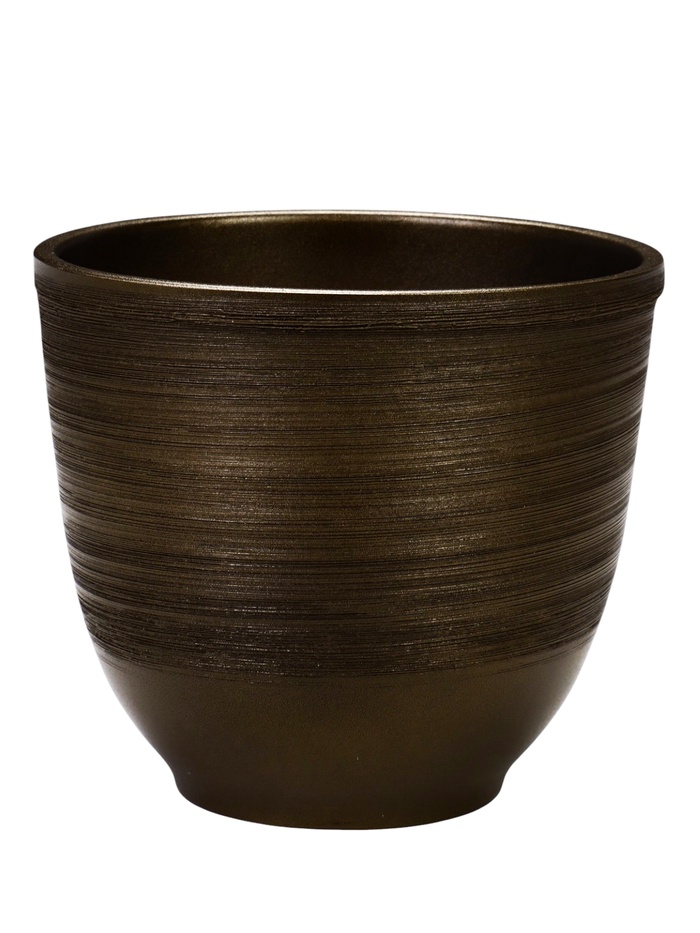 УЦЕНКА Горшок цветочный с поддоном 8л, коричневый керамика, "Черное золото" (М) - Фото 1