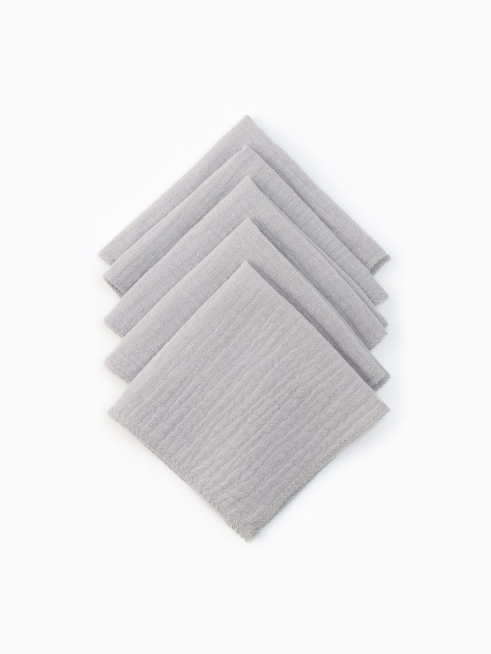 Набор платочков «Крошка Я» Light grey, 20×20 см-5 шт., муслин, хлопок 100%