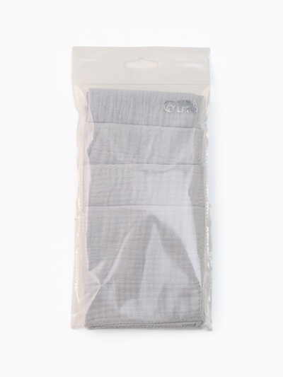 Набор платочков «Крошка Я» Light grey, 20×20 см - 5 шт., муслин, хлопок 100%, серый