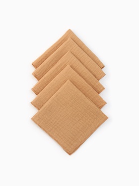 Набор платочков «Крошка Я» Sand, 20×20 см-5 шт., муслин, хлопок 100%