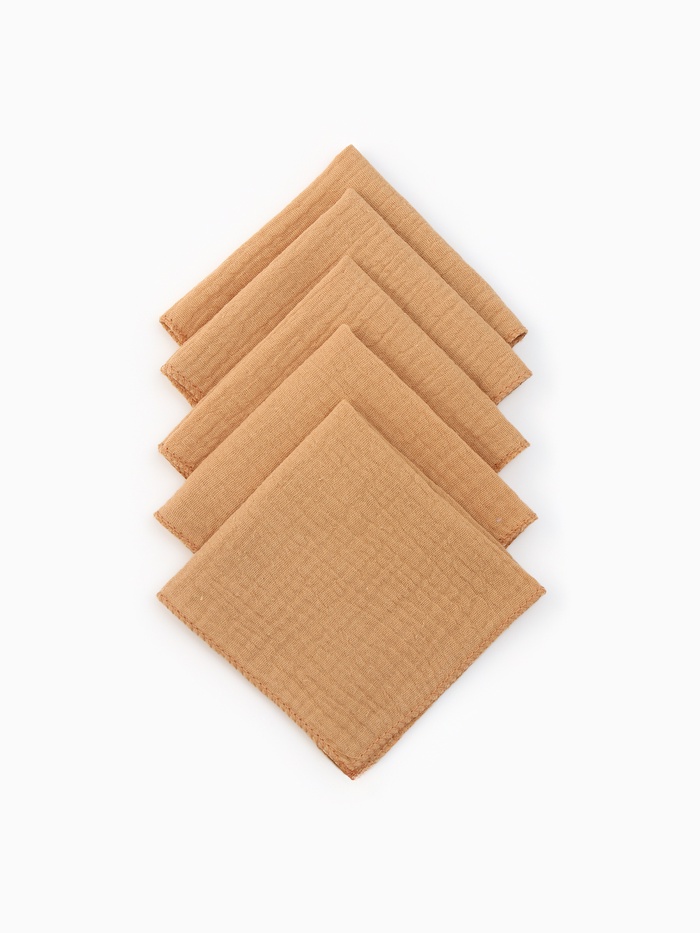 Набор платочков «Крошка Я» Sand, 20×20 см-5 шт., муслин, хлопок 100%