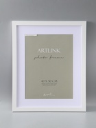 УЦЕНКА Фоторамка МДФ "Ellis" 40x50 см, с паспарту, белый 76739 (пластиковый экран) - Фото 2
