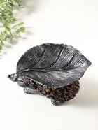 Фигура с подставкой для мелочей "Ёжик с листом" 15х21х13 см, серебро с бронзой - фото 809624122