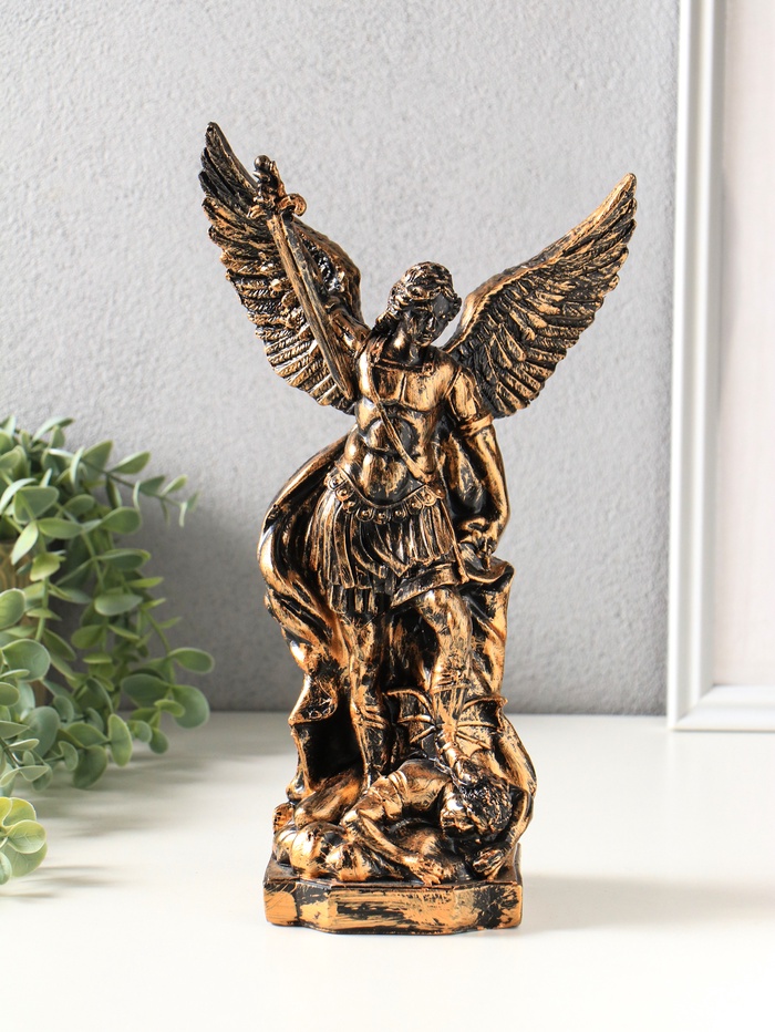 Фигура полистоун «Архангел Михаил», 30×17×10 см, под золото