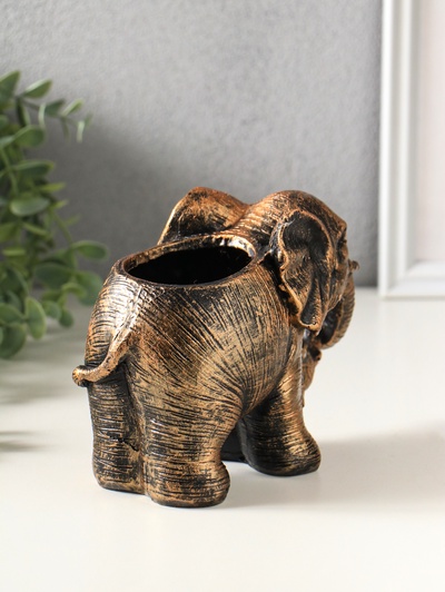 Подставка для мелочей «Слон со слонёнком», 16×12×8 см, под бронзу