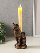 Подсвечник "Кошка" 17х10х8 см, бронза - фото 809624141