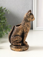 Подсвечник "Кошка" 17х10х8 см, бронза - фото 809624144