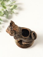 Подсвечник "Кошка" 17х10х8 см, бронза - фото 809624146