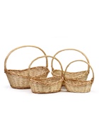Корзина плетёная для хранения Luma, лоза, с ручкой, натуральная, набор 4 шт. - фото 809648345