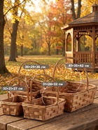 Корзина плетёная для хранения Tero, лоза, с ручкой, коричневая, набор 4 шт. - Фото 2