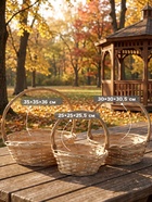 Корзина плетёная для хранения Rika, лоза, с ручкой, натуральная, набор 3 шт. - Фото 2