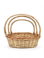 Корзина плетёная для хранения Leni, лоза, с ручкой, натуральная, набор 3 шт. - фото 809648376