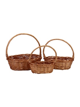 Набор корзин 3 шт плетеных 40х32х14 34х26х12 29х21х11 ПЛЕТ ручка h=_ см BROWN