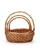 Корзина плетёная для хранения Neri, лоза, с ручкой, коричневая, набор 3 шт. - фото 809648392