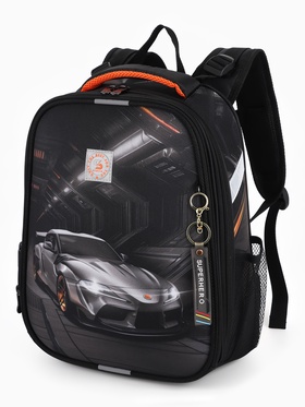 Рюкзак школьный для мальчика «Автомобиль», Stavia, эргономичная спинка, 30×16×38 см, чёрный