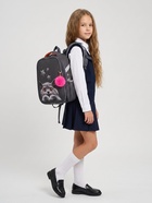 Рюкзак школьный для девочки «Котик», Stavia, эргономичная спинка, 30×16×38 см, серый - Фото 2