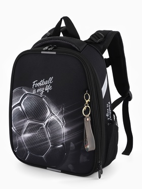 Рюкзак школьный для мальчика «Мяч», Stavia, эргономичная спинка, 30×16×38 см, чёрный