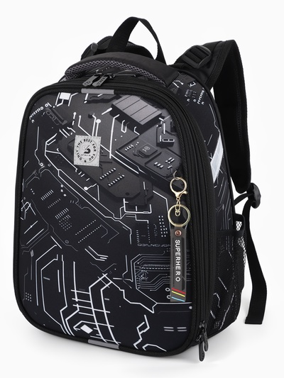 Рюкзак школьный для мальчика «Плата», Stavia, эргономичная спинка, 30×16×38 см, чёрный