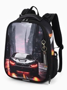 Рюкзак школьный для мальчика «Гонки», Stavia, эргономичная спинка, 30×16×38 см, чёрный - Фото 1