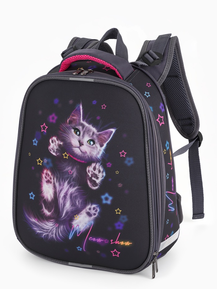 Рюкзак школьный для девочки «Звездочки», Stavia, эргономичная спинка, 30×16×38 см, серый - Фото 1