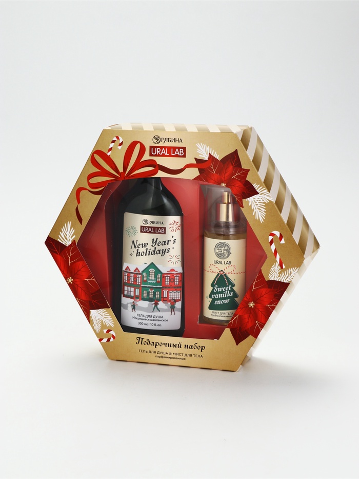 УЦЕНКА Винтер Мелоди Набор Happy New Year, гель для душа и мист для тела, белый - Фото 1