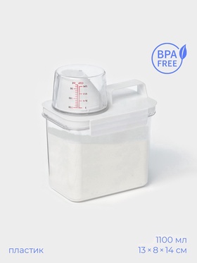 {{photo.Alt || photo.Description || 'УЦЕНКА Контейнер-органайзер для стирального порошка и кондиционера с мерным стаканом, 1100 мл 1077'}}