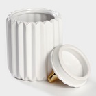 УЦЕНКА Банка для сыпучих Доляна «Золотое крыло», 1.2 л, 12×19 см, керамика, белая - Фото 3