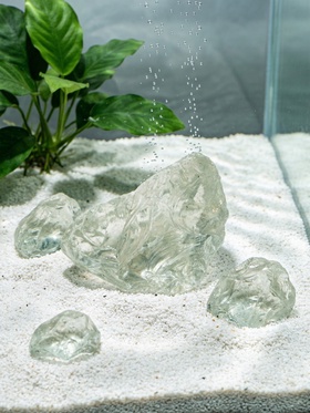 Декоративные камни для аквариума, 3-5 см, 500 г, необработанные, стекло, прозрачные