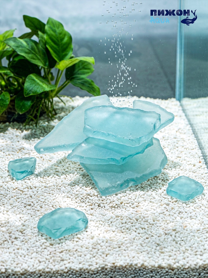 Декоративные камни для аквариума, 500 г, стекло