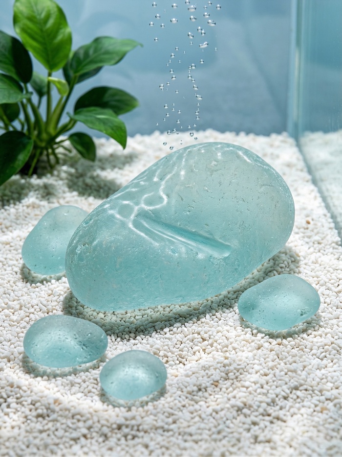 Декоративные камни для аквариума, 500 г, стекло