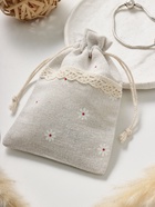 Набор мешочков подарочных 50 шт. «Лён» с ромашкой 10×13.5, цвет кремовый - Фото 2