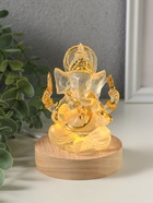 Фигурка светящаяся «Ганеша - бог мудрости», акрил, от USB, 8×8×10 см - фото 809624298