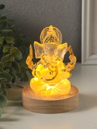 Фигурка светящаяся «Ганеша - бог мудрости», акрил, от USB, 8×8×10 см - фото 809624299