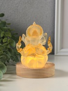 Фигурка светящаяся «Ганеша - бог мудрости», акрил, от USB, 8×8×10 см - фото 809624301