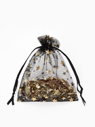 Набор мешочков подарочных 100 шт. «Звёздный дождь», 10×12 см, чёрный с золотом - Фото 1