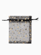 Набор мешочков подарочных 100 шт. «Звёздный дождь», 10×12 см, чёрный с золотом - Фото 3