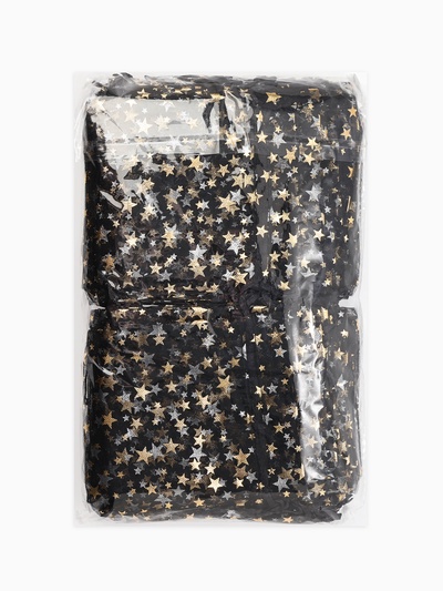 Набор мешочков подарочных 100 шт. «Звёздный дождь», 10×12 см, чёрный с золотом