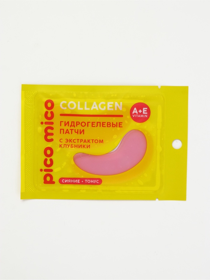Патчи для области вокруг глаз, гидрогелевые, с коллагеном и экстрактом клубники, PICO MICO