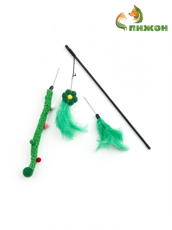 Дразнилка для кошек, с 3 сменными насадками