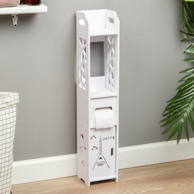 УЦЕНКА Пенал для ванной комнаты Париж, напольный, 15 х 15 х 80 см, пластик