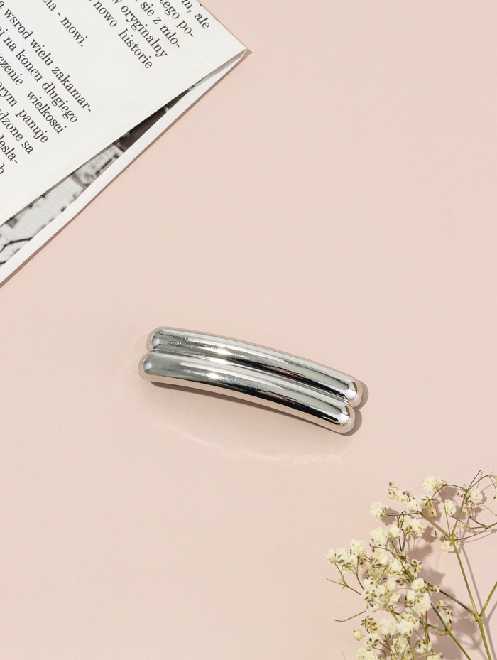 Заколка - автомат для волос QF «Рокси» полосы, 7 см, серебро