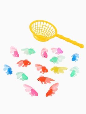 Набор игрушек для ванны «15 рыбок и сачок», 16 шт., Крошка Я