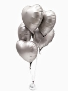 Воздушный шар фольгированный 18" «Сердце. Серебро», сатин, набор 5 шт. - Фото 3